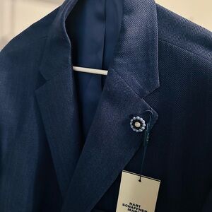 Hart Schaffner Marx Navy Herringbone Blazer